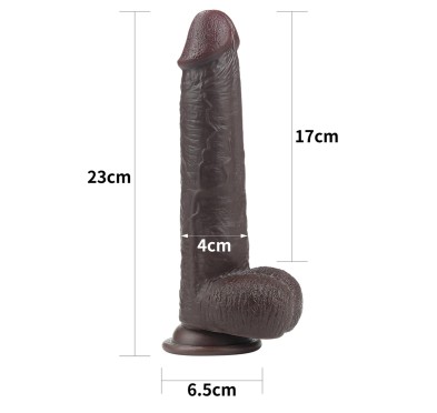 Murzyńskie dildo z dwuwarstwowego materiału 23 cm